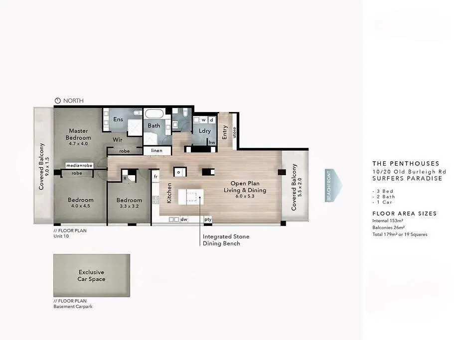 Absolute Beachfront Apartment 3B Pool Spa Gold Coast